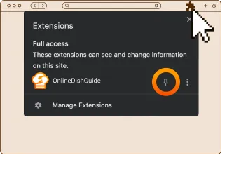 Pin OnlineDishGuide extension